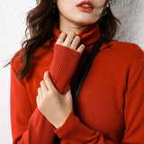 Wool Blended 2026 Autumn And Winter Women's New Korean Version Of Slimming High-Necked Solid Color Pile Knitted Bottom Shirt