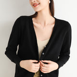 Wool Blended 2026 Autumn And Winter Women's New Knitted Cardigan V-Neck Solid-Colored Sweater Bottom Coat