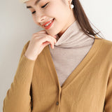 Wool Blended 2026 Autumn And Winter Women's New Knitted Cardigan V-Neck Solid-Colored Sweater Bottom Coat