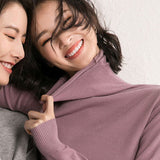 Wool Blended 2026 Autumn And Winter Women's New Korean Version Of Slimming High-Necked Solid Color Pile Knitted Bottom Shirt