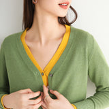 Wool Blended 2026 Autumn And Winter Women's New Knitted Cardigan V-Neck Solid-Colored Sweater Bottom Coat