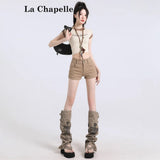 Qaqi-Colored Denim Shorts Women 2025 Summer Trend With New Brown High-Waisted Hot Trousers