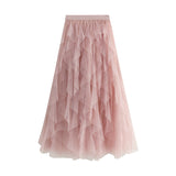 2025 Net Dress Cake Skirt Skirt Super Fairy Hanging Yarn Dress Princess Skirt Pink Sea Grass Skirt Autumn 030303