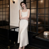 French-Style Fascence-Style Sling Dress Female Waist Fishtail High-End Banquet Engagement Temperament Dress Dress