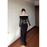 Lightly Familiar With The Style Of The Lady Style Shoulder Dress Women 2026 Early Spring New Hollow Waist-To-Sting Skirt Dress