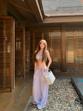Island Holiday Hot Girl Bikini Wearing A Female Summer Pure Desire Sling Dress Blue Broad Leg Pants Feel Two Sets