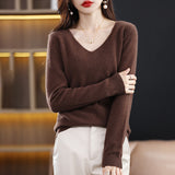 Wool Blended 2026 Autumn And Winter Women's New Short-Term With Small V-Neck Solid Color Loose Inside The Bottom Korean Version Of The Knitted Shirt