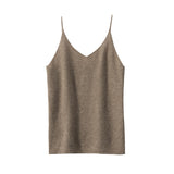 Cashmere 2026 Autumn And Winter Women's New Short-Term Body V-Neck Solid Color Hooded Bottom Sweater Knitted Sling Vest