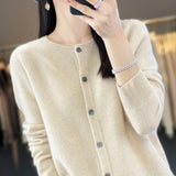 Wool Blended 2026 Autumn And Winter New Women's Round Collar Short Line Ready-Up Knitted Open Coat Coat Top 5