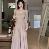Lazy Temperament Set Spice Girl With Sunscreen Shang-Lao Shirt Women's Summer New High Waist Casual Dresses