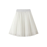 Half-Body Skirt Spring And Summer 2025 New Female Korean Version Of High-Rise Thin Short A-Character Mesh Dress Short Skirt A013