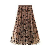 Tuffen Mesh Yarn Half-Dress Girl Summer 2025 Long-Term Thin-Skinny Yarn Skirt Super Fairy Fairy 100-Fold Skirt 8673