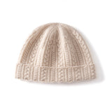 Cashmere Autumn And Winter New Twisting Flower Wool Cap Warm Ears Knitted Cold Hat
