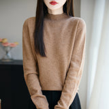 Line Ready-Upled Wool Blending 2026 Autumn And Winter New Women's Short Dress Half High-Neck Solid Color Bottom Top Knitting Shirt