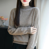 Line Ready-Upled Wool Blending 2026 Autumn And Winter New Women's Short Dress Half High-Neck Solid Color Bottom Top Knitting Shirt