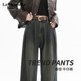 Narrow Version Of Broad-Legged Jeans Women's Spring And Summer 2025 Trend With New Small High-Waisted Loose-Rloan Straight Trousers