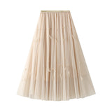 Super Fairy Half Skirt A-Character Skirt In The Long Skirt Of The Long Dress Girl Spring High Waist Feather Fluffy Skirt 0126