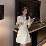 Suit Dress Dress Summer French Temperament Dress Women 2025 New Korean Version Of Small Short-Sleeved Suit