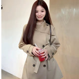 Thousand Gold Women Main Wind Double Row Buckle Wind Jacket Women In The Long 2026 Autumn And Winter New Tying Belt Waist Coat High Sense