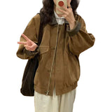 Maillard Vintage Deer Velvet Collar Jacket Women's Spring And Autumn Leisure Small Short Coat