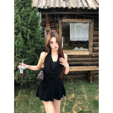 French Temperament Black Hanging Neck Sling Dress Women's Summer 2026 New High-Sensing Sexy Waist Skirt