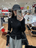 Li-Neck Embroidered Double Zipper Long-Sleeved Edsting Women's Early Autumn New Korean Slimming Design Sense Niche Coat Tide