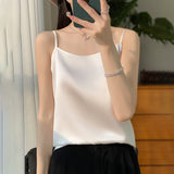 Silk Satin 2026 Spring And Summer Women's New Dress In A Short Collar With A Single Shoulder Sling Slings Small Vest