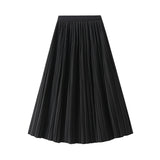 Temperament Toothpick Folding Skirt Double Pressure Folding Feeling 2025 Summer Thin Long Folded Skirt 9913