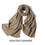 Cashmere 2026 Autumn And Winter New Women's High-End Neck Warm Knitting Heavy Thick Solid Color Splined Plus Long Scarves