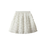 Cake Skirt Skirt Layer Wood Ear Half Skirt Girl Summer Dress Sweet Cute With A Word High Waist D2305