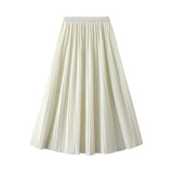 Temperament Toothpick Folding Skirt Double Pressure Folding Feeling 2025 Summer Thin Long Folded Skirt 9913