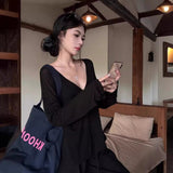 White Thin V-Neck Long-Sleeved T-Shirt Women's Summer Loose Sunscreen Shirt Casual Languid Windshield Top