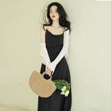 Temperament Super Fairy Dopamine 2025 New Summer Sling Belt French Green Dress Tide