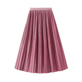 Temperament Toothpick Folding Skirt Double Pressure Folding Feeling 2025 Summer Thin Long Folded Skirt 9913