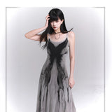 Grey Sling Dress In The Summer Of 2025 Cold And Chic Niche Designer Seaside Travel To Wear