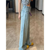 Ice Blue Non-Legged Micro-Tipped Jeans Women 2025 Summer New Low-Rise Thin Light Drag Trousers