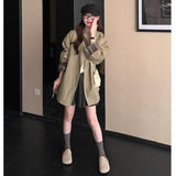 2026 Autumn New Lattice Small Wind Coat Female Loose Thin British Wind Coat