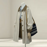 High-End Windwear Coat Women 2026 Early Spring And Autumn New Large-Looking Small Hanzi Hit Color Coat Long