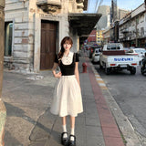 College Style Suit Women's Summer 2026 New Fake Two-Piece T-Shirt Skirt Small Summer Ootd Wear A Complete Set