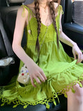 Bohemian Asian Style Suit Green Tud Dress Women Summer Design Small Many Pamine Skirt Women
