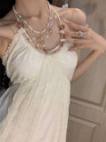 [Original Fabric] Luo Yuehua God ~ Pure Lust Wind Hanging Neck Sling Skirt Print Chiffon Seaside Dress