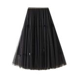 Super Fairy Half Skirt A-Character Skirt In The Long Skirt Of The Long Dress Girl Spring High Waist Feather Fluffy Skirt 0126