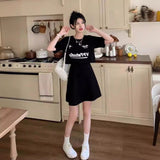 Large-Size Fatmm2025 Summer Women's Skirt Small Sleek Casual Dress High Waist Thin Black A Skirt