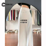 White Plus Velvet Broad-Legged Jeans Women's Autumn And Winter New High-Waisted Loose Loose Casual Small Narrow Version Of Straight Trousers