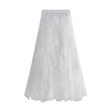 2025 Net Dress Cake Skirt Skirt Super Fairy Hanging Yarn Dress Princess Skirt Pink Sea Grass Skirt Autumn 030303