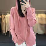 Wool Blended 2026 Autumn And Winter New Women's Short Zipper Open-Shirt Loose Large Knitted Hoodie
