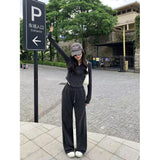 Casual Popular Casual Suit Autumn And Winter New Solid Zipper Short Hooded Open-Shirt Two Sets Of Women's Clothing