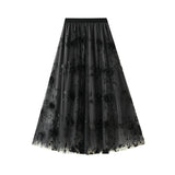Summer Color A Word Three-Dimensional Yarn Net Embroidery Exquisite High-End Yarn Net Yarn Half Body Skirt New 1811