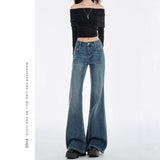 Vintage Blue Tud Jeans Women Autumn New 2025 Babes Thin Not Tug Tug Thighs