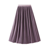 Temperament Toothpick Folding Skirt Double Pressure Folding Feeling 2025 Summer Thin Long Folded Skirt 9913